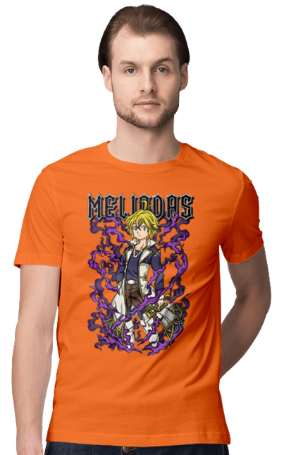 Men's t-shirt with prints Seven Deadly Sins Meliodas. Anime, dragon sin, manga, meliodas, seven deadly sins. 2070702