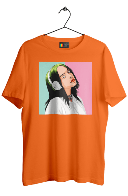 Футболка чоловіча з принтом "Billie Eilish". Активістка, біллі айліш, мизукант, права, співачка, тварини. 2070702