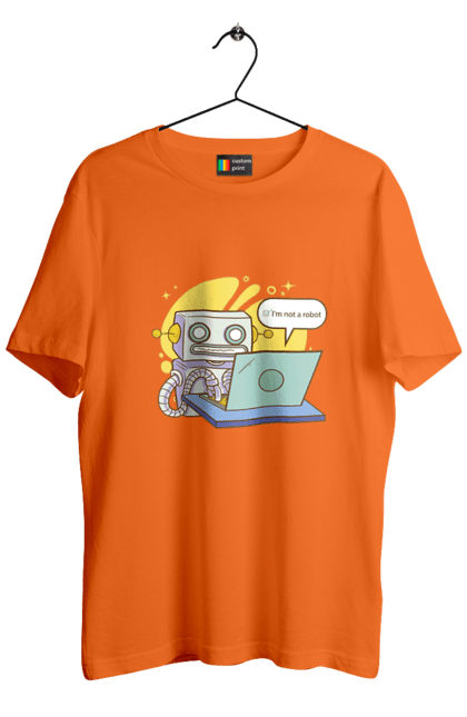 Футболка чоловіча з принтом "Я не робот Хакер зрозуміє 404 до дня програміста". 404, aws, backend, c++, cloud, css, frontend, golang, java, js, linux, python, script, web, ай ті, айті, айтішник, верстка, дата, код, компьютер, лаптоп, облако, ошибка, програміст, программа, программист, програмування, робот, хакер, язык. 2070702