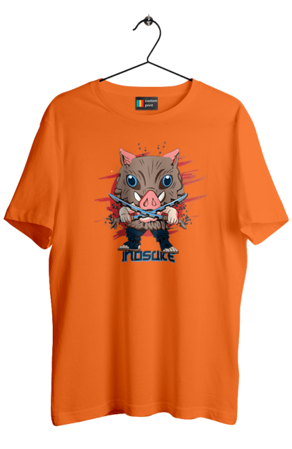 Men's t-shirt with prints Demon Slayer Inosuke. Anime, demon slayer, inosuke, inosuke hashibira, kimetsu no yaiba, manga. 2070702