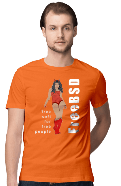Футболка чоловіча з принтом "Freebsd Для Вільних". Bsd, freebsd, unix, адміністратор, айті, айтішник, безкоштовна, безкоштовно, бестія, білий, вільна, демон, демонесса, дівчина, для дорослих, доступність, еротика, еротична, жінка, незалежність, операційна система, ос, програміст, програмне забезпечення, свобода, сисадмін, система, системний адміністратор, софт, текст, червоний. 2070702