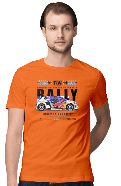 Men's t-shirt with prints Red Bull Rally. Auto, automobile, car, race, rally, rally, red bull, redbull, sport. 2070702