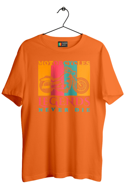 Футболка чоловіча з принтом "мотоцикл легенда". Легенда, мотоспорт, мотоцикл. 2070702