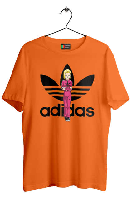 Футболка мужская с принтом Adidas Андроид 18. Adidas, android 18, dragon ball, адидас, андроид 18, аниме, жемчуг дракона, киборг, манга, сериал. 2070702