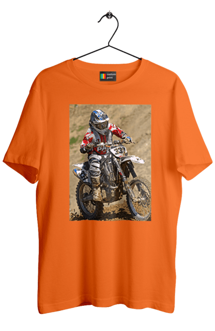 Футболка чоловіча з принтом "МОТОГОНЩИК". Мото, мотогонщик, мотоцикл, спорт, спортсмен. 2070702