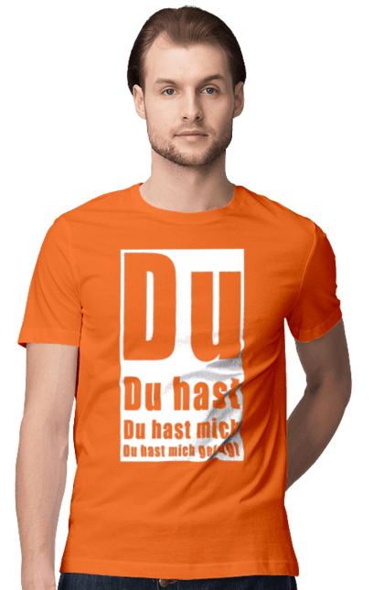 Футболка чоловіча з принтом "Рамштайн Du Hast". Du hast, група, індастріал метал, концерт, ліндеманн, музика, німеччина, панк, пісня, рамштайн, рок, слова, текст, тілль. ART принт на футболках