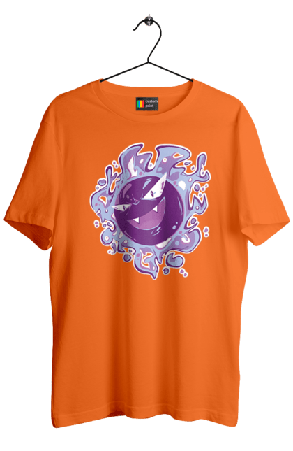 Men's t-shirt with prints Pokemon Gastly. Anime, games, gastly, nintendo, pokemon, pokemon go. 2070702