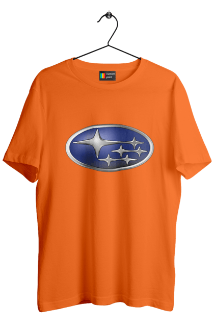 Men`s t-shirt with prints Subaru. Auto, logotype, subaru. 2070702