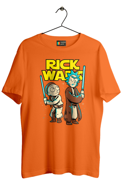 Футболка чоловіча з принтом "Рік та Морті". Rick and morty, star wars, зоряні війни, мультфільм, наукова фантастика, пригоди, рік, рік і морті, трагікомедія, чорний гумор. 2070702