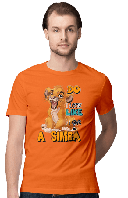 Men's t-shirt with prints The Lion King Simba. Animal, cartoon, king, lion, lion king, simba. 2070702