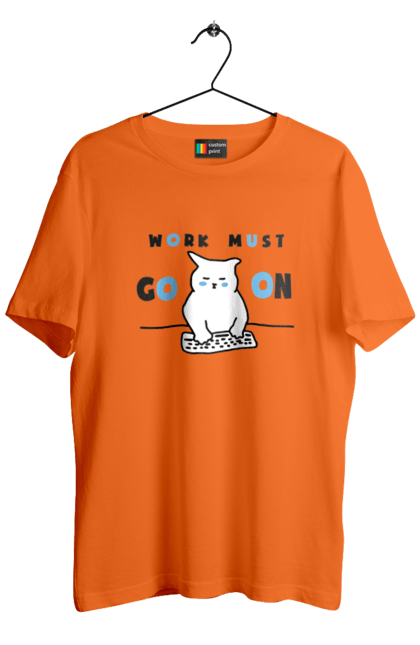 Футболка чоловіча з принтом "Робота не вовк". Айті, кіт, коти, котики, робота. 2070702