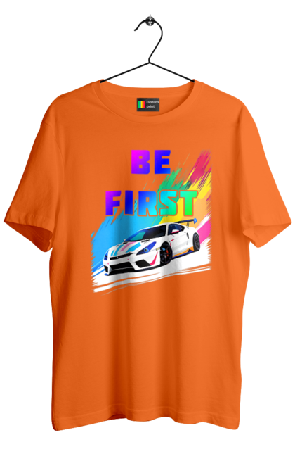 Футболка чоловіча з принтом "Гонка". Автомобільний, гонка, спортивна машина, спортивний автомобіль. 2070702