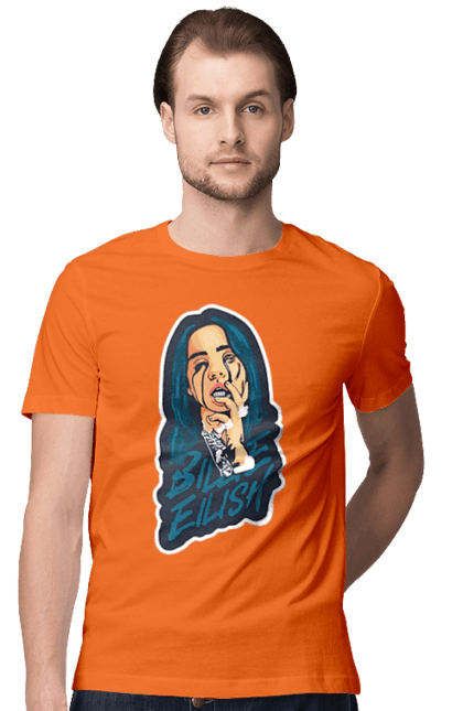 Футболка чоловіча з принтом "Billie Eilish". Активістка, біллі айліш, мизукант, права, співачка, тварини. 2070702