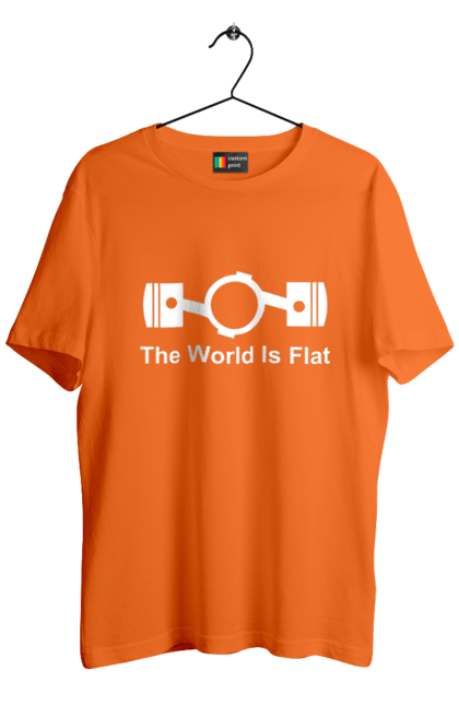 Men`s t-shirt with prints World Flat Wh. Auto, cars, detail. 2070702