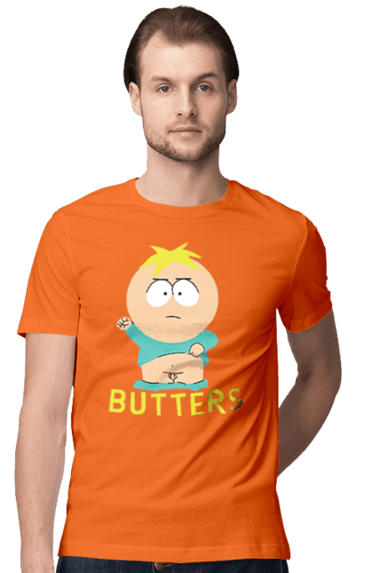 Футболка мужская с принтом Южный Парк Баттерс. Butters, south park, баттерс, мультфильм, южный парк. 2070702