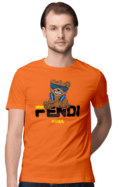 Футболка чоловіча з принтом "Fendi". Fendi, бренд, будинок моди, ведмедик, італія, люкс, мода, одяг, сумка, фенді. 2070702