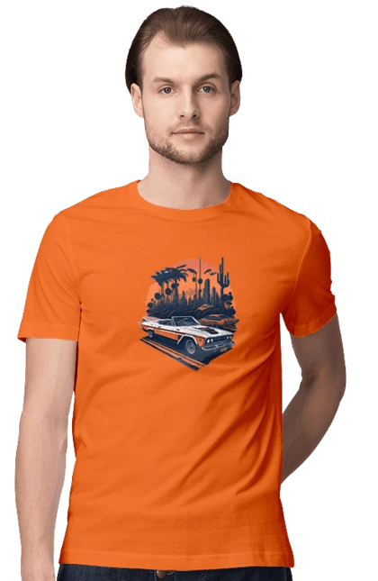 Beautiful car at sunset