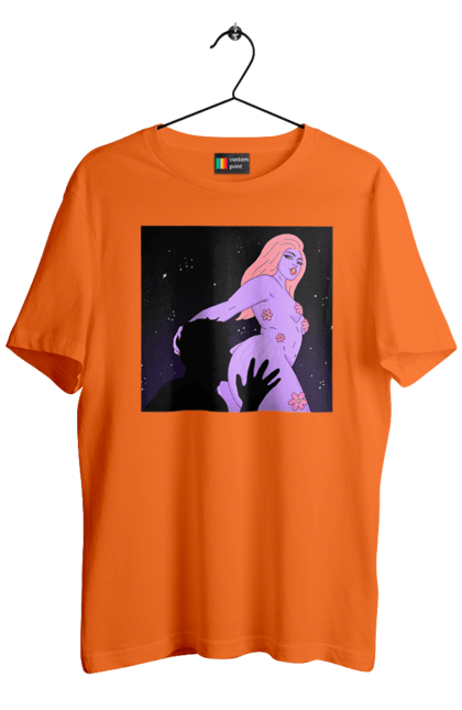 Футболка чоловіча з принтом "Фіолетова Дівчина". Дівчина, тіло. 2070702