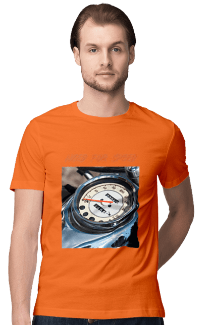 Футболка чоловіча з принтом "Мото 3". Байкер, дорогая, мотоцикл, ретро, скорость, спидометр, стиль жизни. 2070702