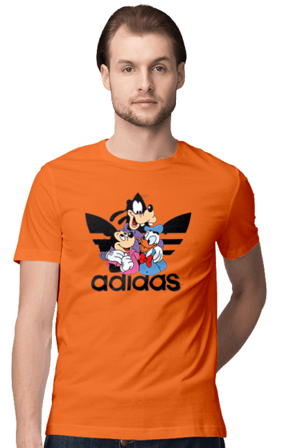 Футболка чоловіча з принтом "Adidas Міккі Маус". Adidas, mickey mouse, адідас, дісней, міккі, міккі маус, мультфільм. 2070702