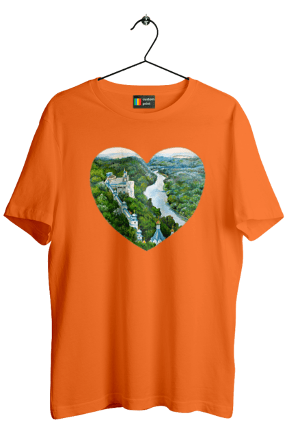 Футболка чоловіча з принтом "Святогорская лавра". Донецька область, ліс, монастир, пейзаж, річка, святогірськ, україна, церква. 2070702