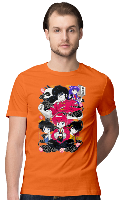 Men's t-shirt with prints Ranma 1/2. Action movie, anime, comedy, manga, mystic, ranma, romance, shampoo. 2070702