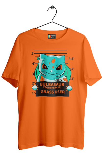 Men's t-shirt with prints Pokemon Bulbasaur. Anime, bulbasaur, games, nintendo, pokemon, pokemon go. 2070702