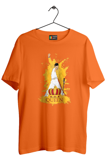 Men's t-shirt with prints Freddie Mercury. Freddie mercury, lettering, music, queen, rock, rock band. 2070702