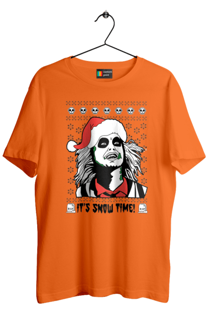 Men's t-shirt with prints Beetlejuice. Beetlejuice, comedy, ghost, horror, movie, tim burton, warner bros. 2070702