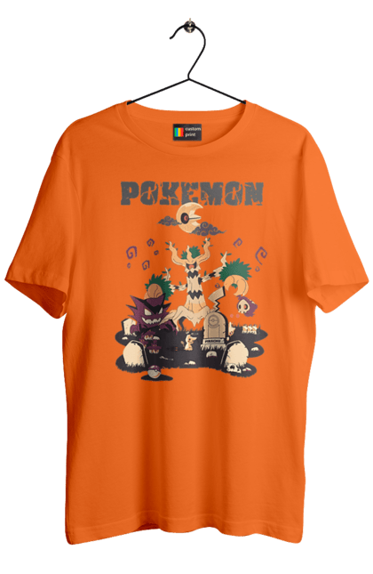 Men's t-shirt with prints Pokemon. Anime, fushigibana, games, gengar, nintendo, pokemon, pokemon go. 2070702