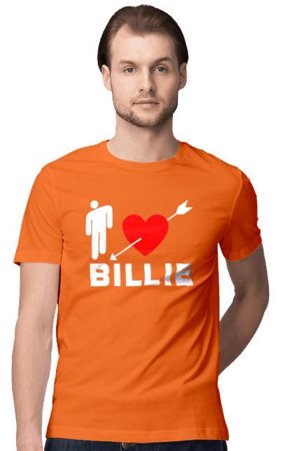 Футболка чоловіча з принтом "Біллі Айліш". Біллі айліш, логотип біллі айліш, принт біллі айліш, співачка біллі айліш. 2070702