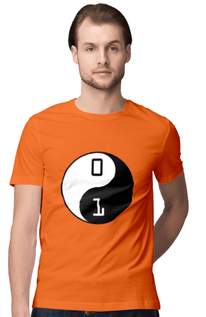 Футболка чоловіча з принтом "Інь Янь". Angular, c, css, html, it, javascript, jquery, php, python, react, svelt, vue, айтишник, айті, гумор, код, кодувати, прогер, програміст, програмісти, ти ж, ти ж програміст, тиж програміст. 2070702