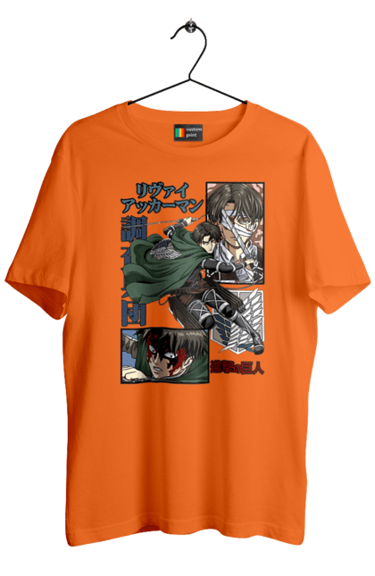 Men's t-shirt with prints Attack on Titan Levi. Ackerman, anime, attack on titan, levi, manga, shingeki no kyojin, survey corps. 2070702