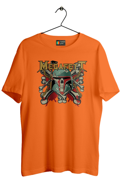 Футболка мужская с принтом Megafett. Boba fett, megadeth, megafett, боба фетт, звездные войны, клон, охотник за головами. 2070702