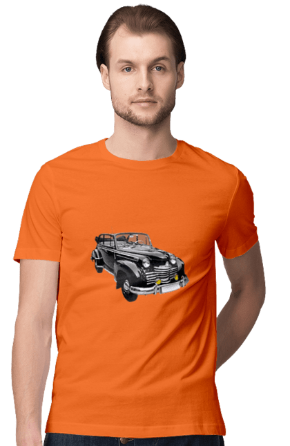 Men`s t-shirt with prints Auto.5. Auto, black, photo, professional photo, retro car. 2070702