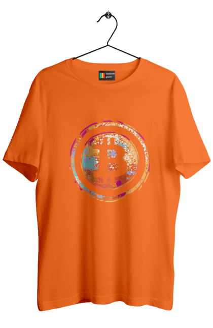 Футболка чоловіча з принтом "Біткоїн". Биткоин, бінарний, біткоїн, біткойн, валюта, гроші, крипто, програміст, хакер. 2070702