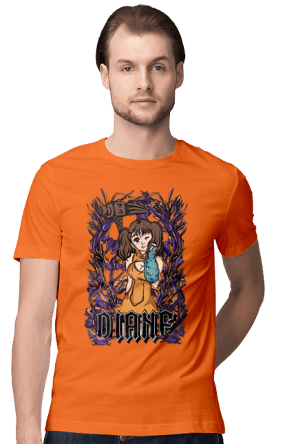 Men's t-shirt with prints Seven Deadly Sins Diane. Adventures, anime, comedy, diana, diane, fantasy, manga, seven deadly sins. 2070702