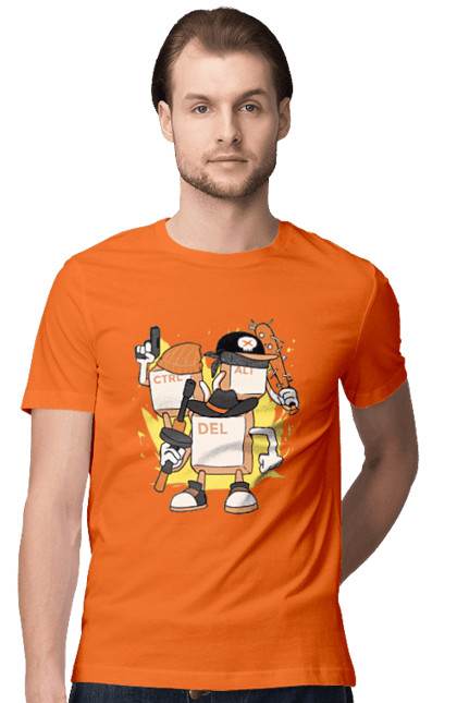 Футболка чоловіча з принтом "Ctrl alt del Програмерський екшен". 404, andoid, aws, backend, c++, cloud, css, data, dev, devops, frontend, geek, git, github, go, golang, google, hacker, html, ios, java, javascript, jquery, js, linux, nodejs, php, python, react, science, script, web, геймер, гік, дата, клавіши, код, компьютер, лінукс, мова, облако, пайтон, пингфин, программист, програмування, талисман, хакер. 2070702