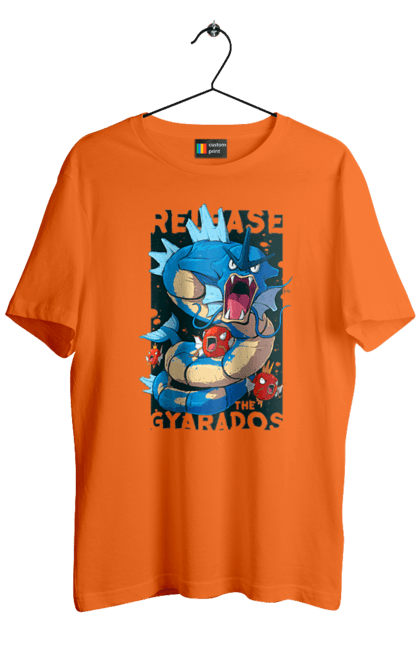 Men's t-shirt with prints Pokemon Gyarados. Anime, games, gyarados, nintendo, pokemon, pokemon go. 2070702