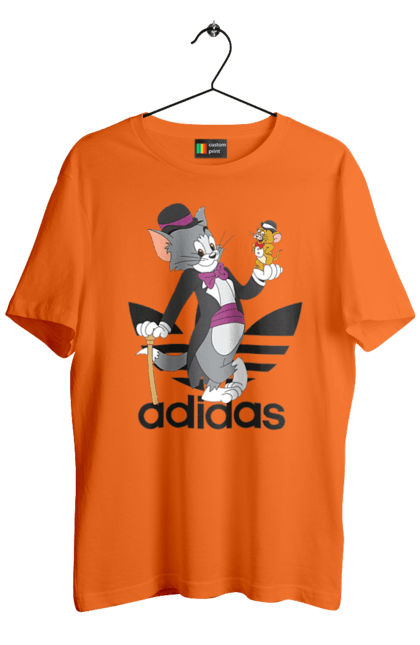 Футболка мужская с принтом Adidas Том и Джерри. Adidas, tom and jerry, адидас, джерри, кот, мульт, мультсериал, мышь, том, том и джерри. 2070702