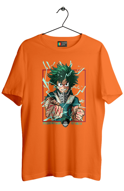 Футболка чоловіча з принтом "Моя академія героїв Мідорія". Izuku, midoriya, my hero academia, аніме, ізуку мідорія, манга, мідорія, моя геройська академія. 2070702