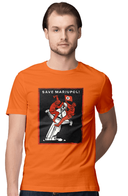 Футболка чоловіча з принтом "Save Mariupol". Азов, благотворительность, война, ссу, украина. Neivanmade
