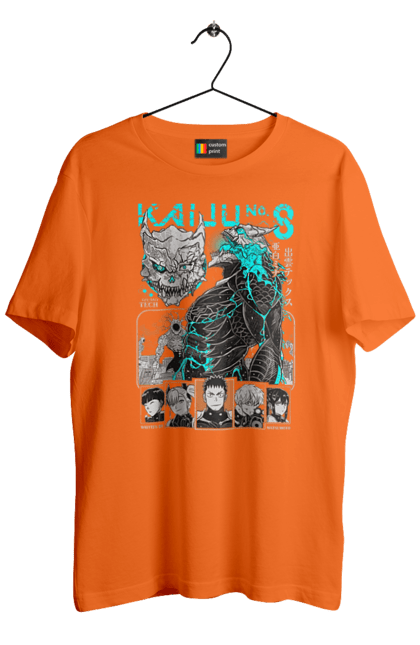 Men's t-shirt with prints Kaiju № 8 Kafka Hibino. Anime, hibino kafka, kafka hibino, kaiju, kaiju 8, kaiju 8, kaiju № 8, manga. 2070702