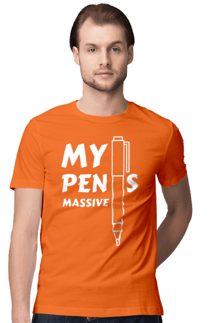 Футболка чоловіча з принтом "Моя ручка величезна". Гумор, мем, моя ручка величезна, прикол, прикольна, смішна. 2070702