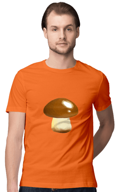 Футболка чоловіча з принтом "Гриб". Білий гриб, гриб, грибочок, ліс, природа. CustomPrint.market