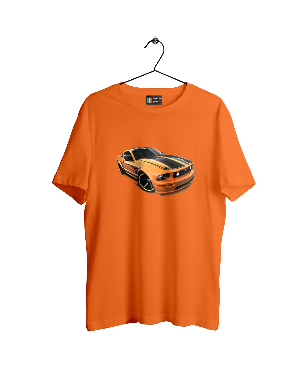 Orange, high speed car