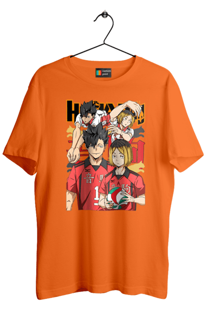 Футболка мужская с принтом Волейбол!! Хината и Куроо. Haikyu, kenma, kuroo, аниме, волейбол, кенма, куроо, манга. 2070702