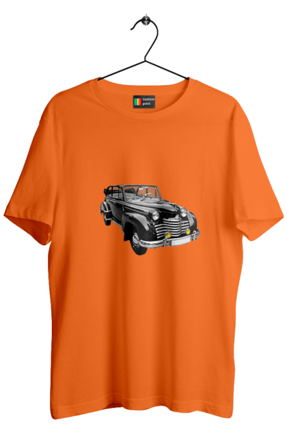 Men`s t-shirt with prints Auto.5. Auto, black, photo, professional photo, retro car. 2070702