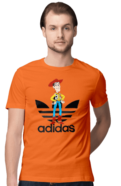 Футболка чоловіча з принтом "Adidas Вуді". Adidas, toy story, woody, адідас, вуді, історія іграшок, мультфільм. 2070702