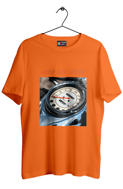 Футболка чоловіча з принтом "Мото 3". Байкер, дорогая, мотоцикл, ретро, скорость, спидометр, стиль жизни. 2070702